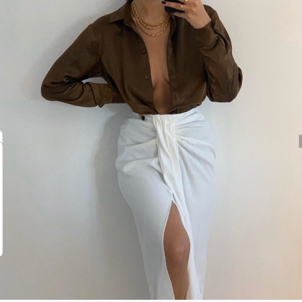 NWT - Zara Knotted Pareo Skirt - Picture 2 of 15